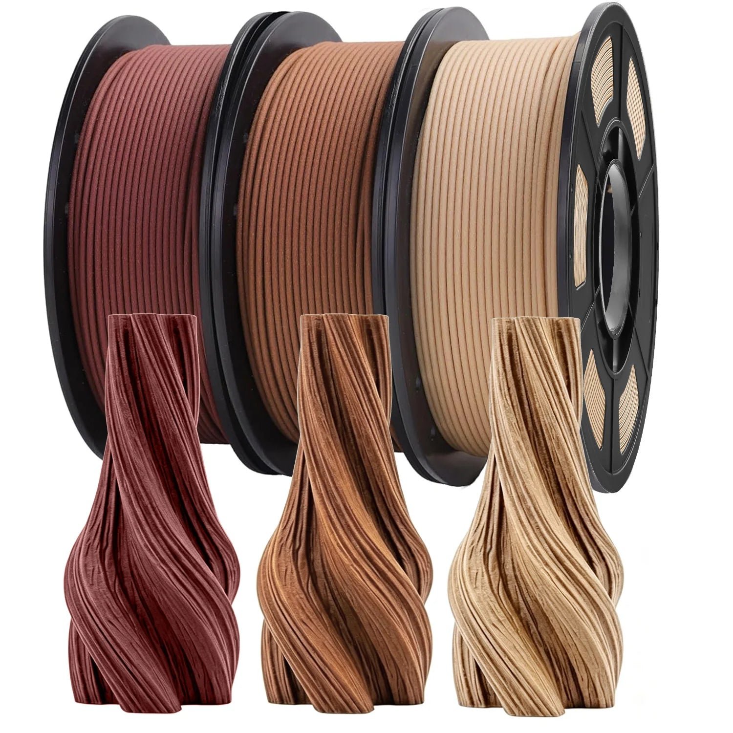 S256eb41d6abb407089cdd3e83037860dX.jpg Premium Wood Texture PLA Filament 1.75mm | Natural Woodgrain Finish | Multiple Sizes