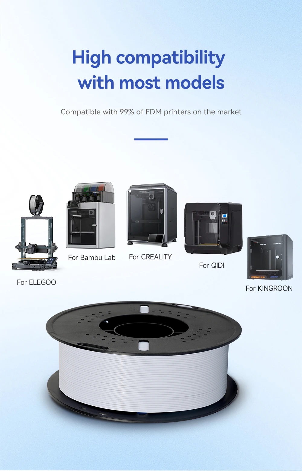 S4781467ca32a4747964942bcd7b390886.webp KingRoon 5KG 10KG PLA PETG Filament 1.75mm 3D Printer Plastic No Bubble Spool 3D Printing Materials for 3D Printers - Image 42