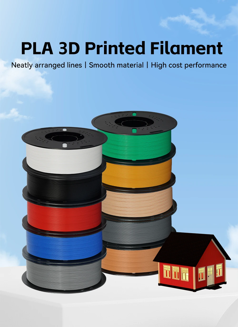 S63d56f34e18b411b91a129f1aa381dc3l.webp KingRoon 5KG 10KG PLA PETG Filament 1.75mm 3D Printer Plastic No Bubble Spool 3D Printing Materials for 3D Printers - Image 34