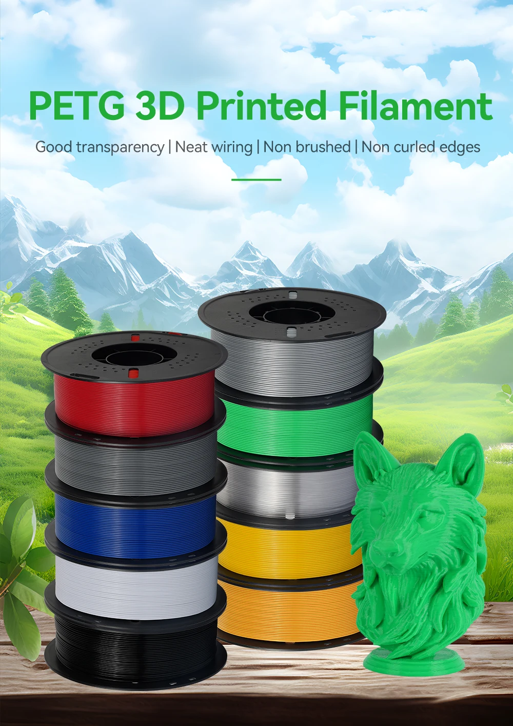 S660dfd40c40a458d9a144c0608bca86ae.webp KingRoon 5KG 10KG PLA PETG Filament 1.75mm 3D Printer Plastic No Bubble Spool 3D Printing Materials for 3D Printers - Image 35