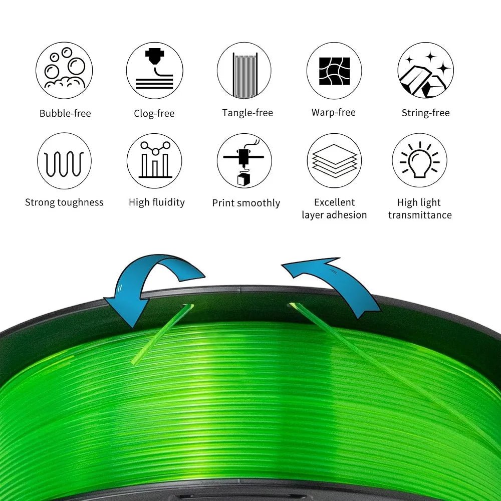 S66ad158b878a4254ad4f893f283297b8v.jpg Premium Translucent PETG Filament 1.75mm | High Gloss & Toughness | Multiple Sizes - Image 2