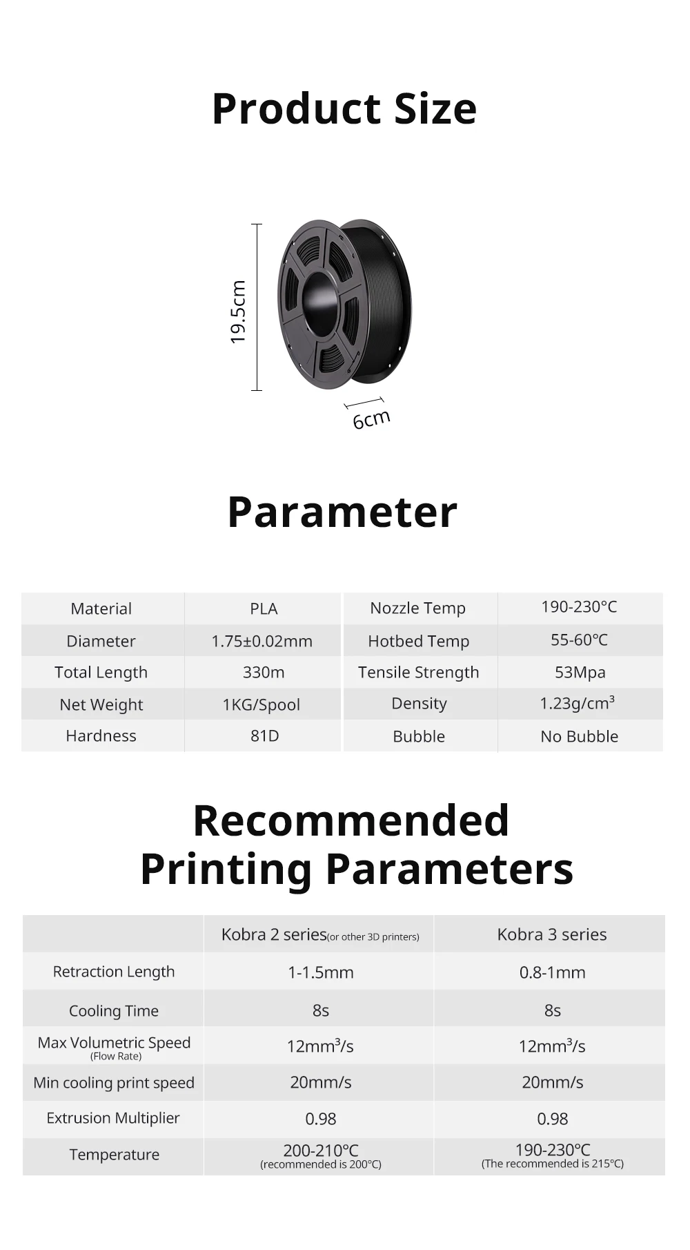 S77379f92b6444b5a939708076ca7a534Y.webp ANYCUBIC PLA Filament 1KG 1.75mm for FDM 3D Printer Kobra Series Milti-Colors Optional Plastic Consumables Material for Printing - Image 49