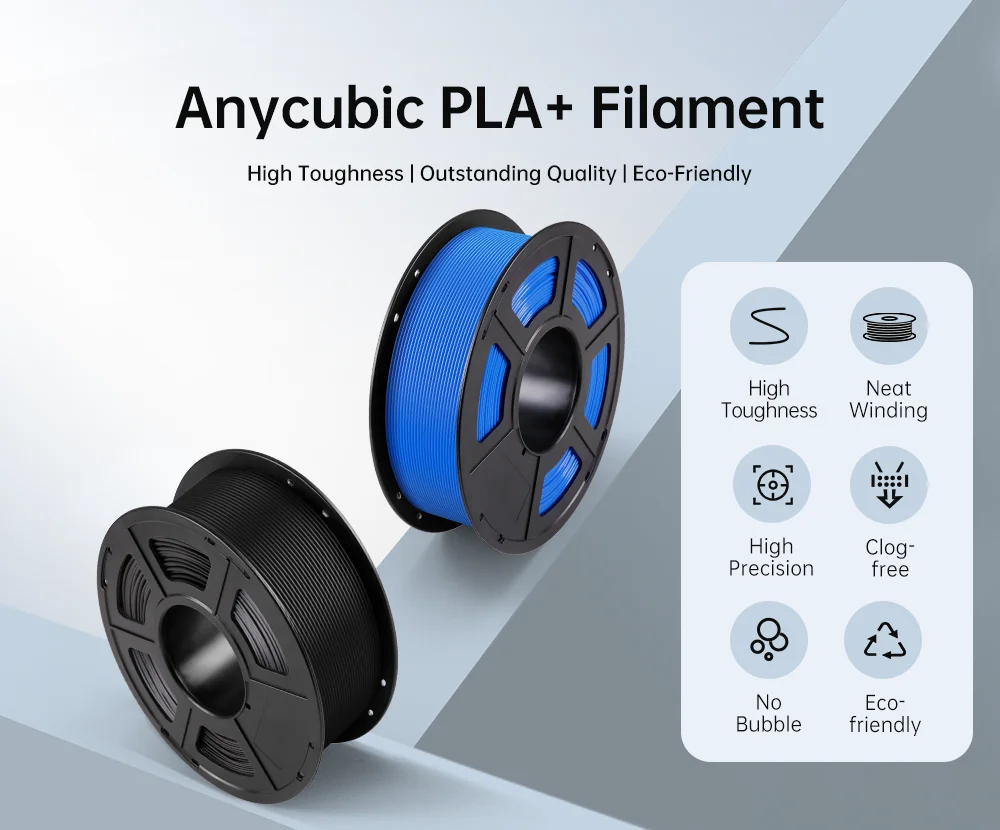 Sa5741b11c0364ee5bf58d3d115417d7b9.webp ANYCUBIC 1.75mm PLA+ 3D Printer Filament 1KG/Roll High Precision Pla Plus 3D Printing Material Plastic Rubber Consumables - Image 27