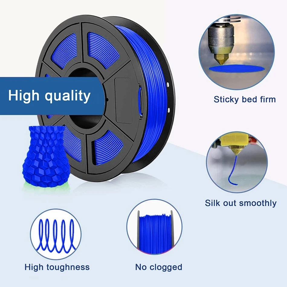 Sb8fdcbc6d3aa4098b9185c97071cba794.webp 95A TPU Flexible Filament 1.75mm 1kg 500g 250g 3D Printer Material Clear Filament Rainbow Color Change TPU Glow in The Dark Blue - Image 4