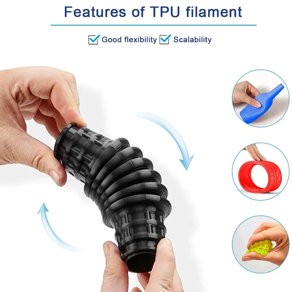 Sbdaf047d294e4d4c9a59298f4b89c9e9s.webp 95A TPU Flexible Filament 1.75mm 1kg 500g 250g 3D Printer Material Clear Filament Rainbow Color Change TPU Glow in The Dark Blue - Image 5