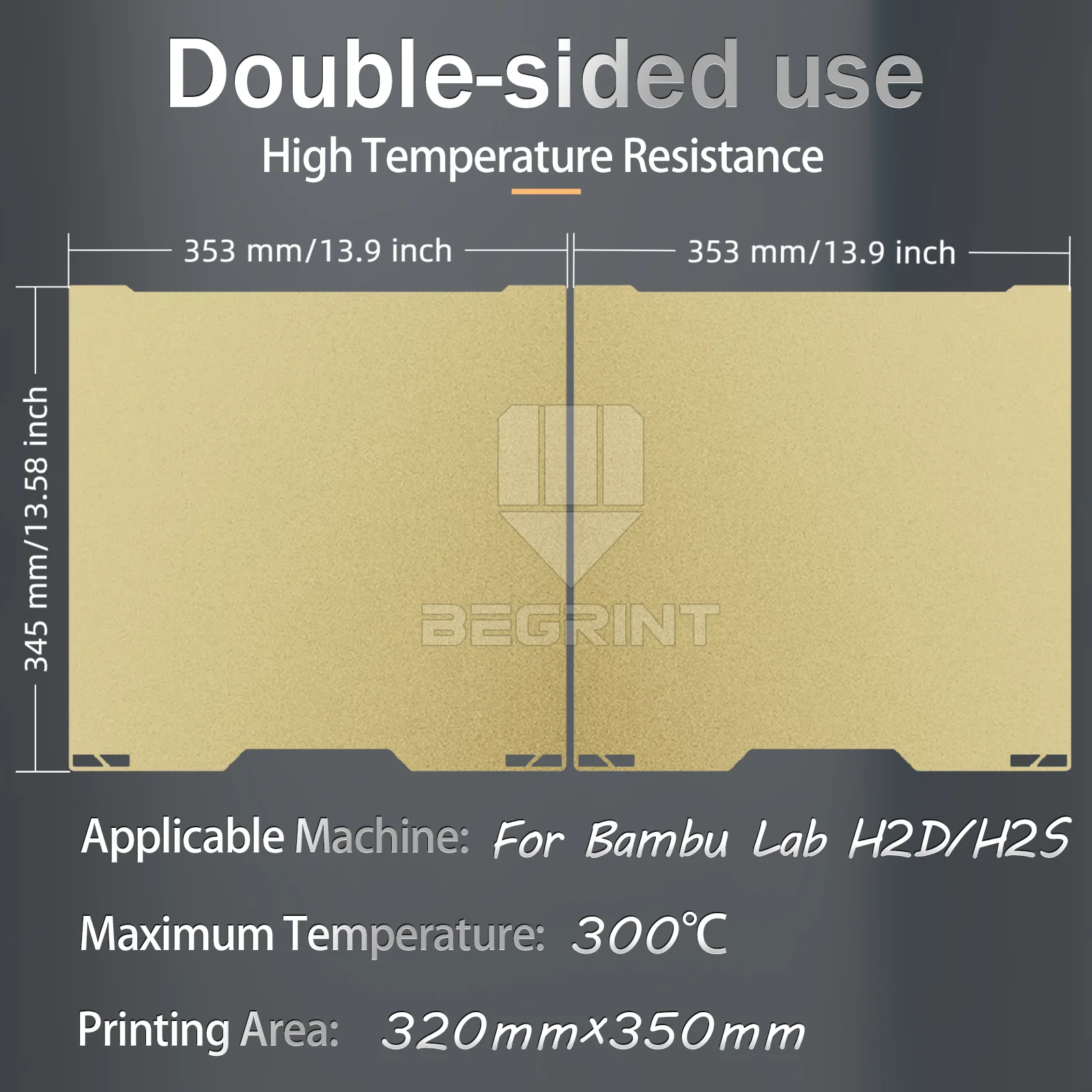 Sd304d12c978a499e91286f03ebaad0c4d.webp For Bambu Lab H2d Build Plate Bambulab Smooth H2S Build Plate 350x320 Hiqh Quality For Bambu Lab H2D Accessories Spare Parts - Image 6