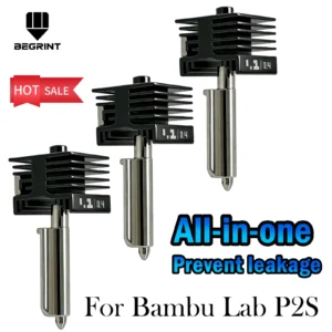 Hotend For Bambu Lab P2S Hotend One-Piece Nozzles 0.2/0.8/0.6/0.4mm Integral heat end Stain steel Hotend nozzle For Bambulab P2S