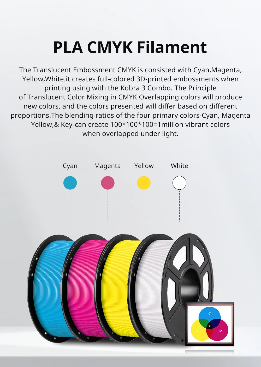 Se4b66fa71d94498e8ecd90858655df89b.webp ANYCUBIC PLA Filament 1KG 1.75mm for FDM 3D Printer Kobra Series Milti-Colors Optional Plastic Consumables Material for Printing - Image 45